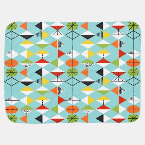 Retro Harlequin Pattern Personalized Baby Blanket