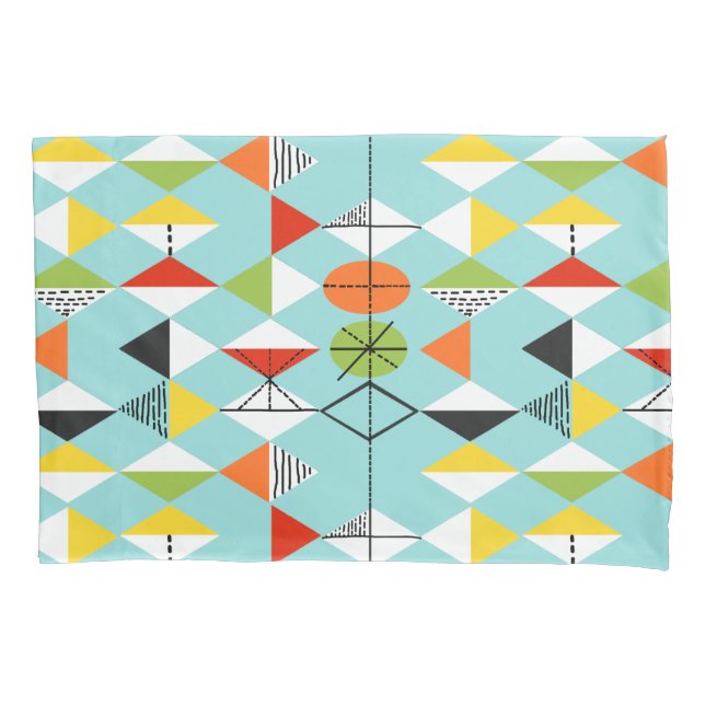 Retro Harlequin Pattern Pillowcase (Front)