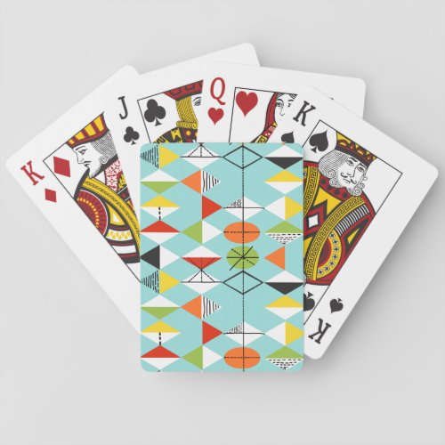 Retro Harlequin Pattern Playing Cards