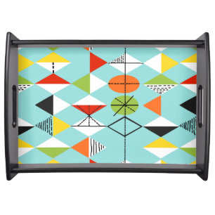 Retro Harlequin Pattern Serving Tray