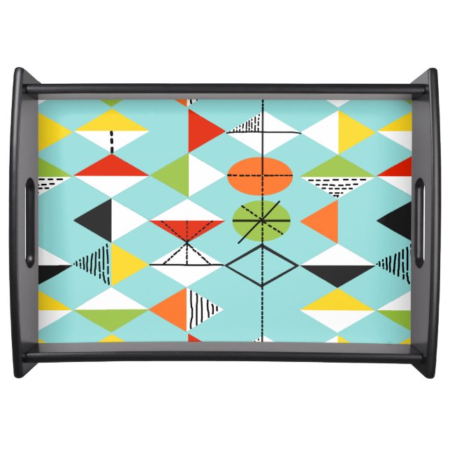 Retro Harlequin Pattern Serving Tray (Front)