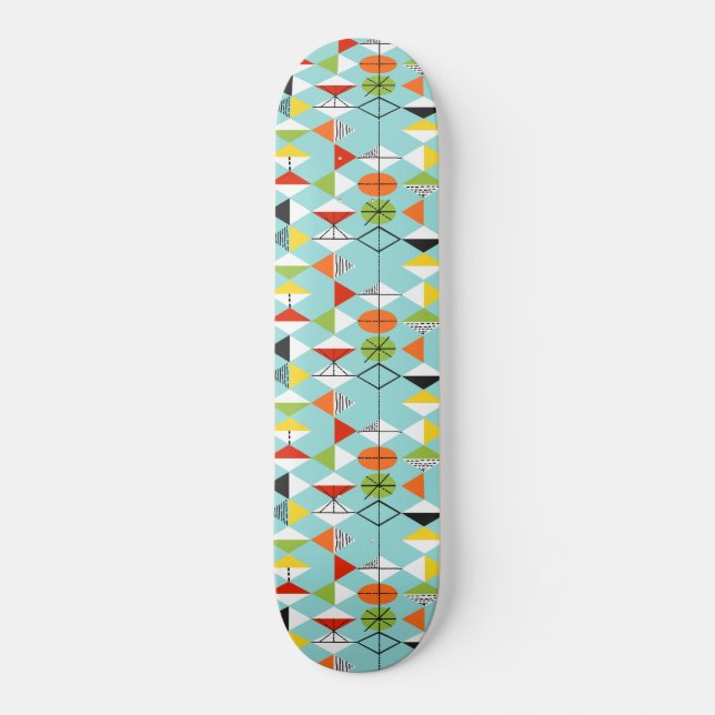 Retro Harlequin Pattern Skateboard (Front)