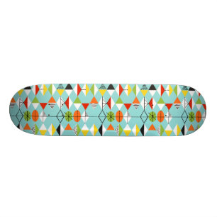 Retro Harlequin Pattern Skateboard