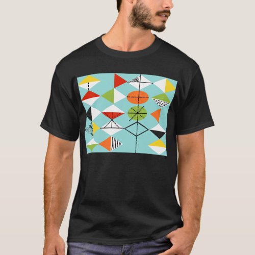 Retro Harlequin Pattern T_Shirt