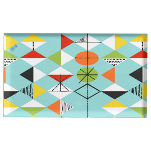 Retro Harlequin Pattern Table Card Holder