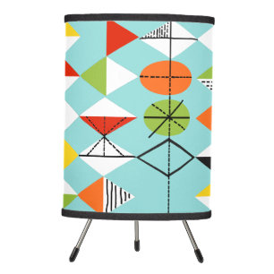 Retro Harlequin Pattern Tripod Lamp