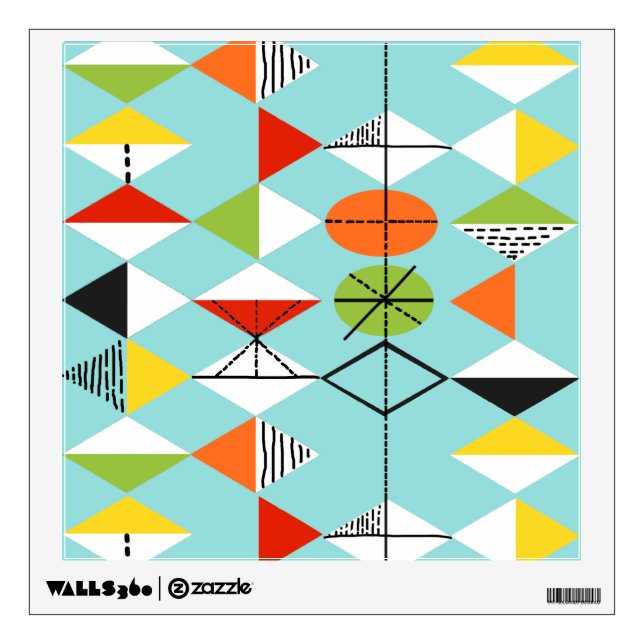 Retro Harlequin Pattern Wall Decal (Front)