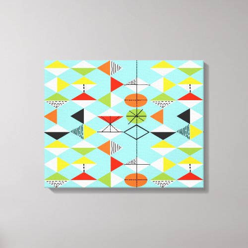 Retro Harlequin Pattern Wrapped Canvas