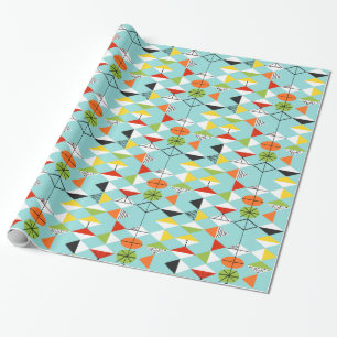 Retro Harlequin Pattern Wrapping Paper