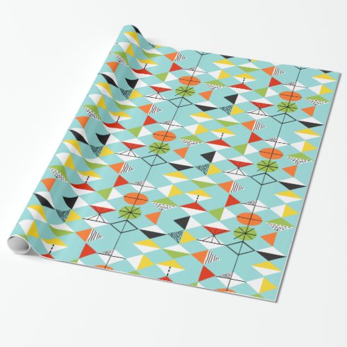 Retro Harlequin Pattern Wrapping Paper