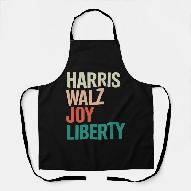 Retro Harris Waltz 2024 Harris Walz Joy Liberty Apron (Front)
