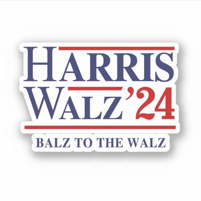 Retro Harris Walz '24 - Balz to the Walz Sticker (Front)