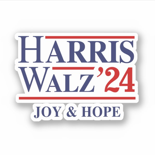 Retro Harris Walz '24 - Joy and Hope Sticker (Front)