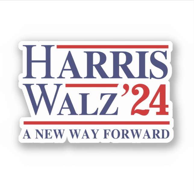 Retro Harris Walz '24 - New way forward Sticker (Front)