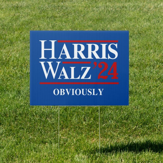 Retro Harris Walz '24 - Obviously Sign (Insitu)
