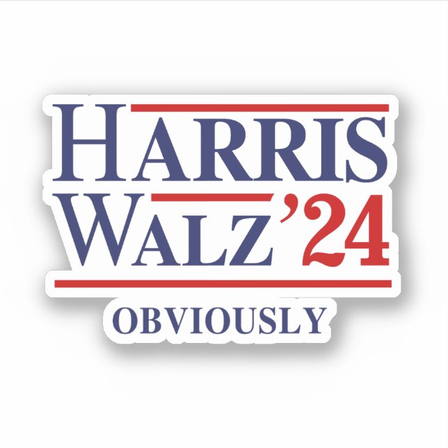 Retro Harris Walz '24 - Obviously Sticker (Front)