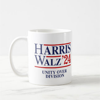 Retro Harris Walz '24 - Unity over Division Coffee Mug