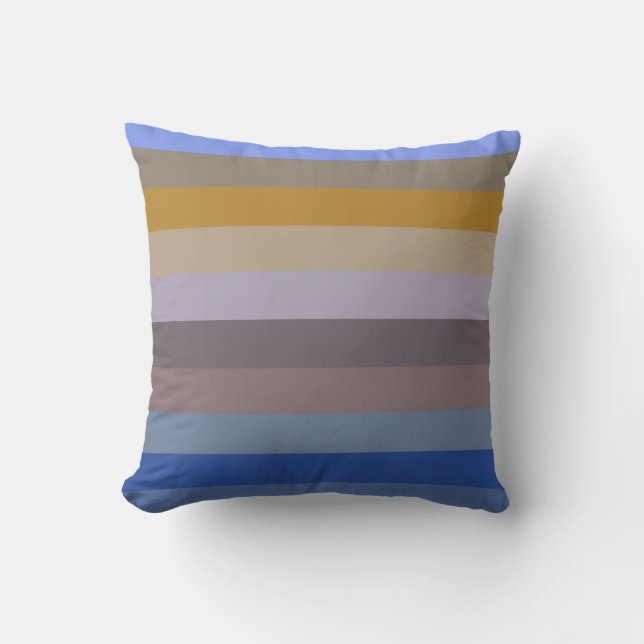 Retro Harvest Stripe Pattern Throw Pillow (Front)