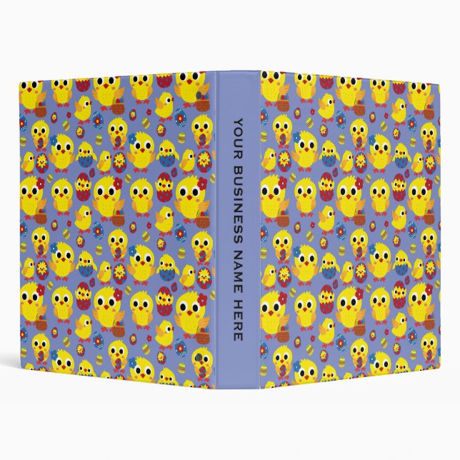Retro Hatch Easter Eggs 3 Ring Binder (Background)