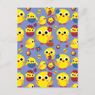 Retro Hatch Easter Eggs Holiday Postcard