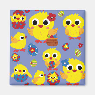 Retro Hatch Easter Eggs Magnet