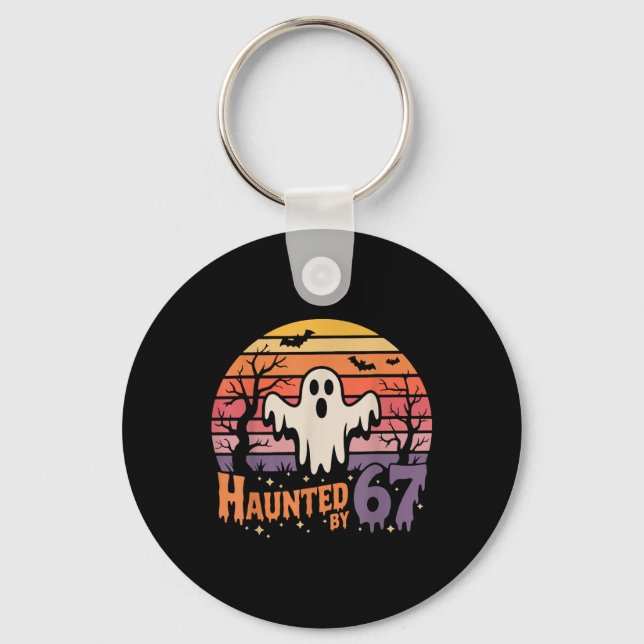 Retro Haunted Meme 67 Six Seven 6 7  Keychain (Front)
