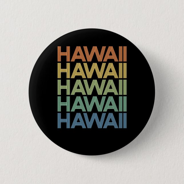 Retro Hawaii - Cool Summer Holiday Vacation Gift Button (Front)