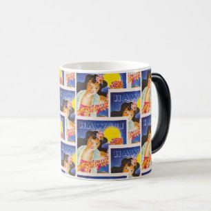 Retro Hawaii Flower Girl Art Color Morph Mug