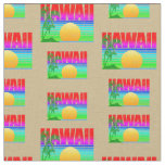 Retro Hawaii Sunset Beach Fabric