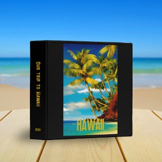 Retro Hawaii Vacation Travel Poster Scrapbook
