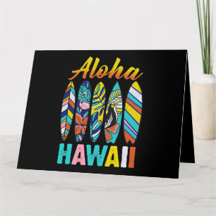 Retro Hawaiian Aloha Hawaii Funny Summer Family Va Card