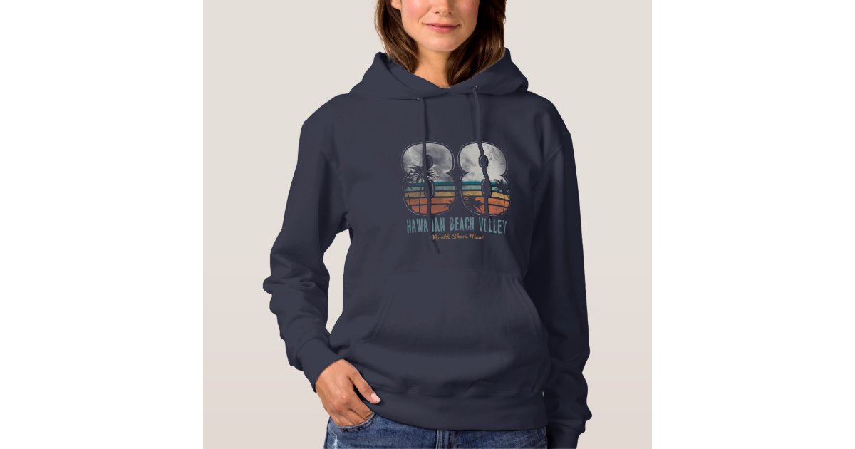 Retro Hawaiian Beach Volleyball Sports Hoodie Zazzle