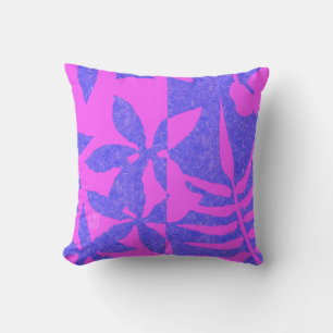 Retro Hawaiian Flower Throw Pillow