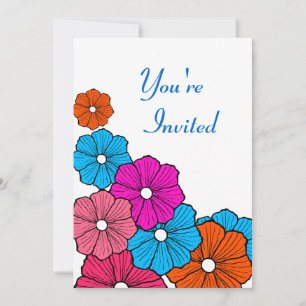 Retro Hawaiian Hawaii Luau Party Invitations
