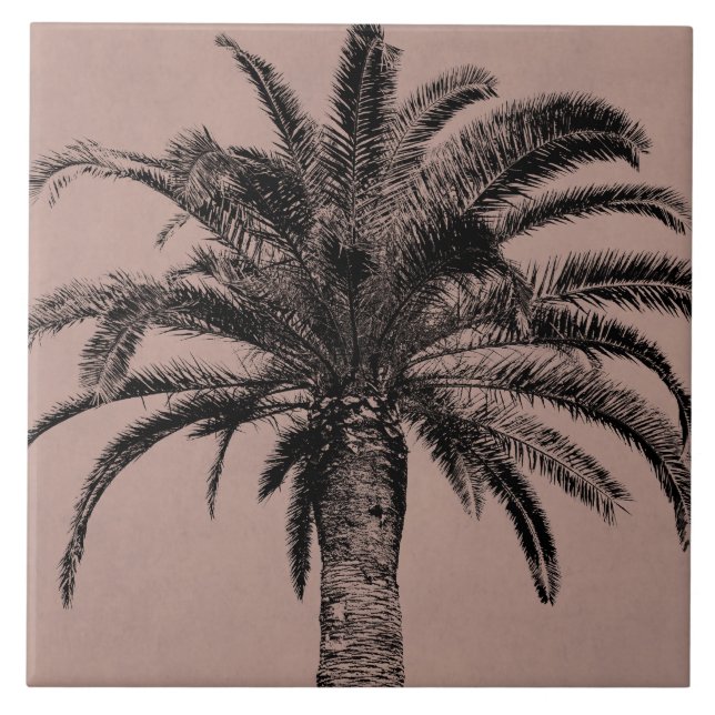 Retro Hawaiian Palm Tree - Vintage Palms Template Tile (Front)