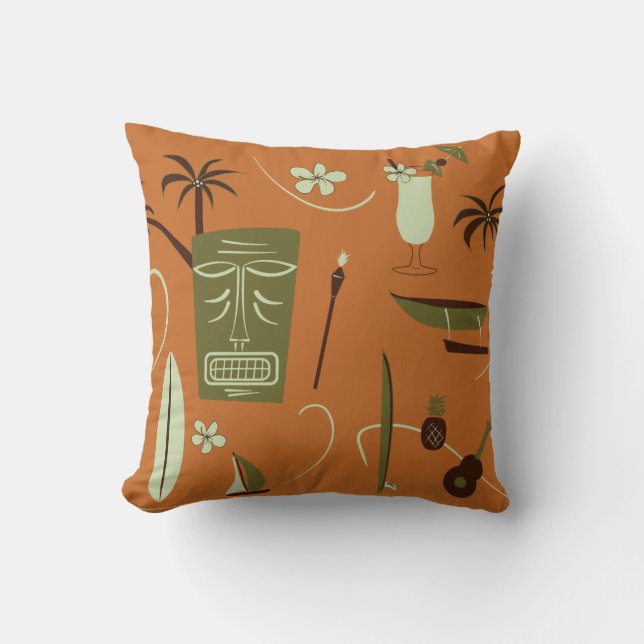 Retro Hawaiian Pillow - Vintage Hawaii (Front)