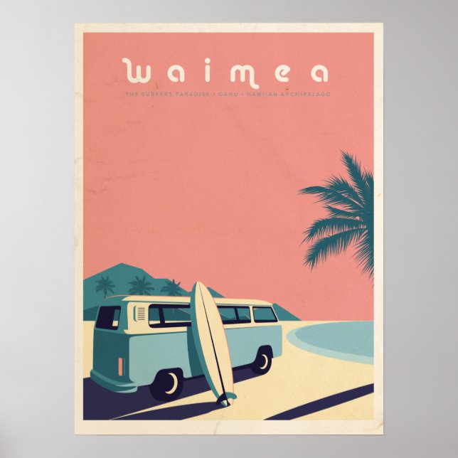 Retro Hawaiian surf Poster (Front)