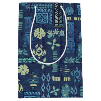 Retro Hawaiian Tiki Icons Medium Gift Bag