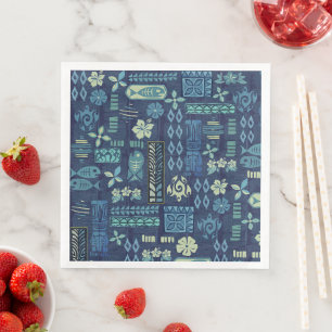 Retro Hawaiian Tiki Paper Dinner Napkins