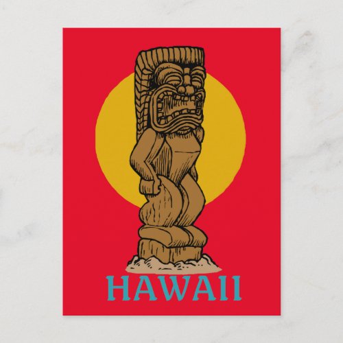 Retro Hawaiian Tiki Postcard