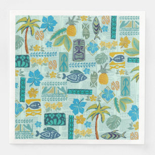 Retro Hawaiian Tiki Tropix Paper Dinner Napkins