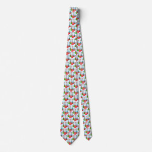 Retro Hawaiian Ukulele Floral Neck Tie