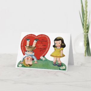 Retro Head Over Heels Valentine's Day Card