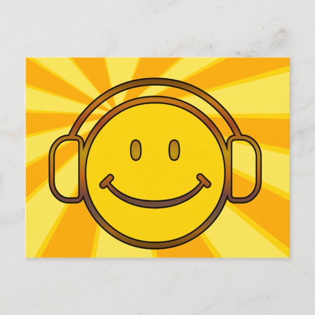 Retro Headphones Postcard (Front)