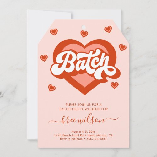  Retro Heart Bride Bachelorette Party  Invitation