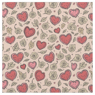 Retro heart fabric