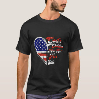 Retro Heart God'S Children Are Not For Sale Americ T-Shirt