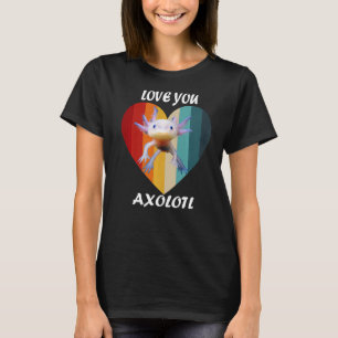 Retro Heart Mexican Walking Fish Axolotl Valentine T-Shirt