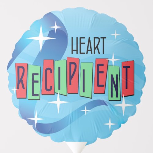 Retro Heart Recipient w Donate Life 2 sided Balloon
