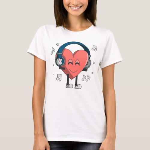 Retro Heart Stampa T_Shirt